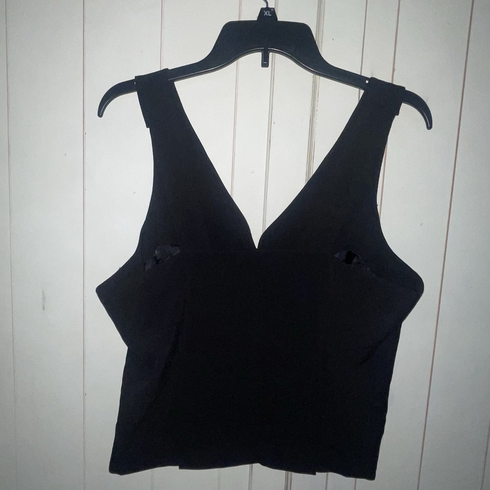 VTG Women Sandro Sleeveless Button Down Vest Black Sz M Rayon Blend Suit Preppy - Picture 2 of 8